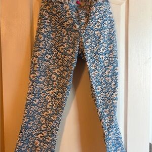 Lilly Pulitzer Blue and White Floral Pants